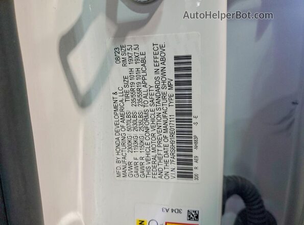 7FARS6H91RE017111 2024 HONDA CR-V White VIN կոդի պիտակի տեսք