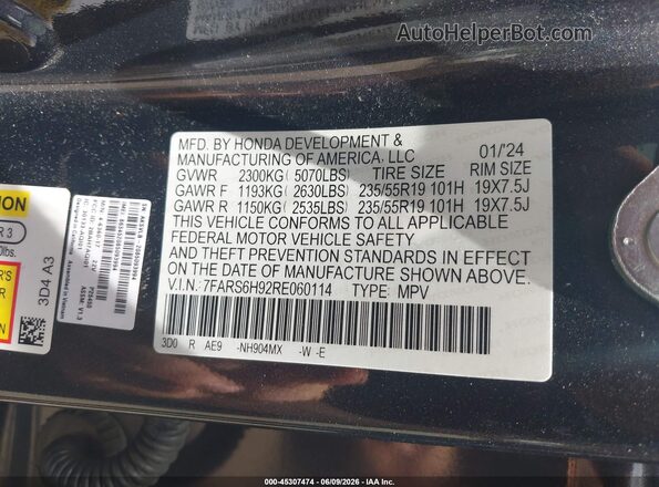 7FARS6H92RE060114 2024 HONDA CR-V Gray Widok komory silnika