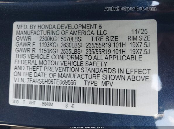 7FARS6H96TE069566 2026 HONDA CR-V HYBRID Dark Blue Widok komory silnika