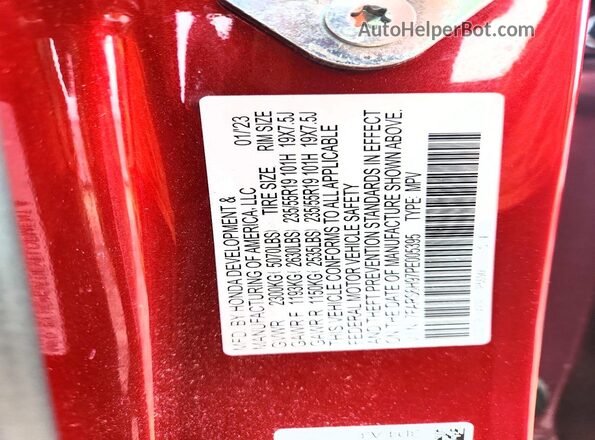 7FARS6H97PE005395 2023 HONDA CR-V Красный 