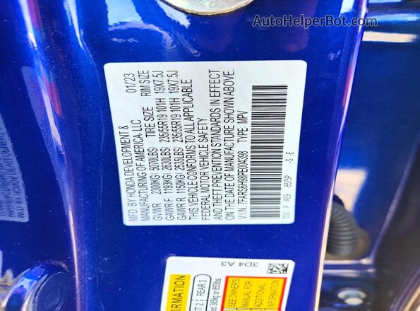 7FARS6H98PE004398 2023 HONDA CR-V Blue ძრავის განყოფილების ხედი
