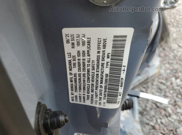 7FART6H89LE006160 2020 HONDA CR-V Blue 