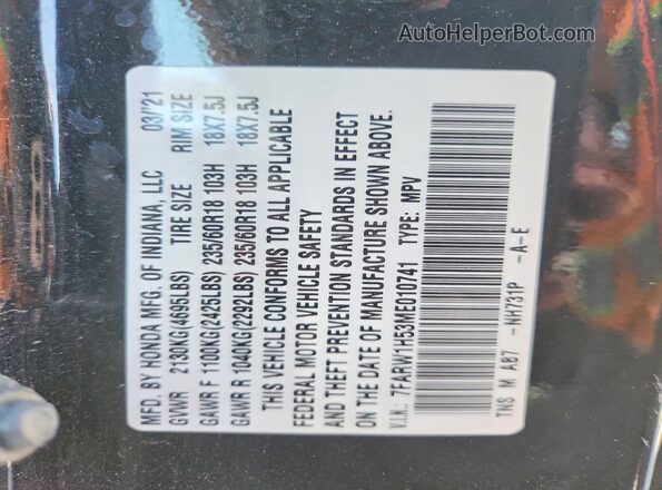 7FARW1H53ME010741 2021 HONDA CR-V Black Սալոնի 360 աստիճան տեսք