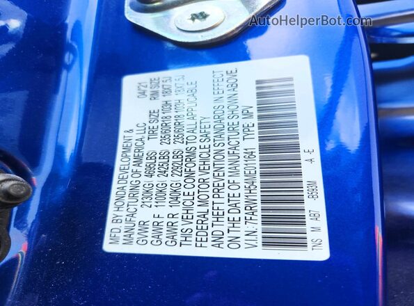 7FARW1H54ME011641 2021 HONDA CR-V Blue 