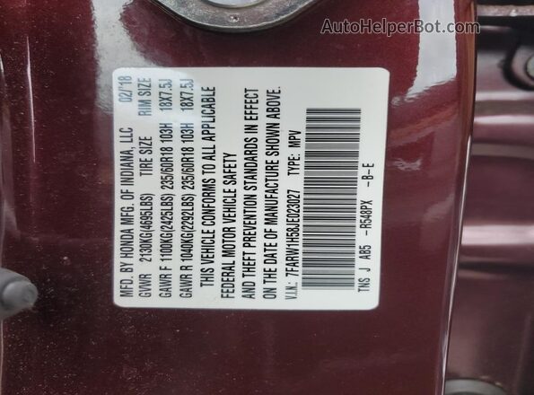 7FARW1H58JE023027 2018 HONDA CR-V Maroon 