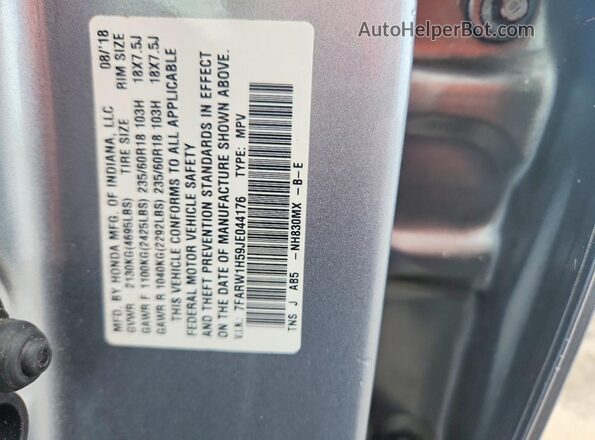 7FARW1H59JE044176 2018 HONDA CR-V Silver 