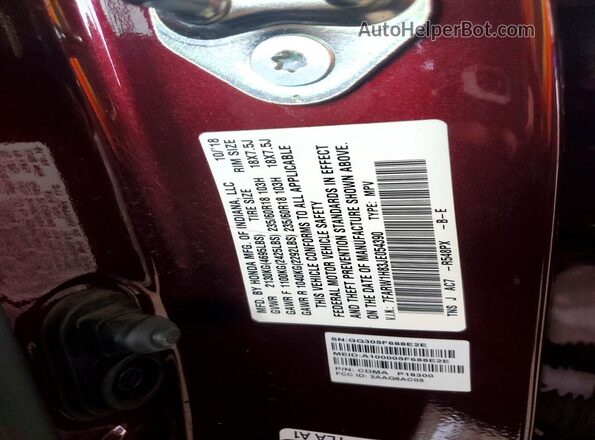7FARW1H83JE054390 2018 HONDA CR-V Burgundy 