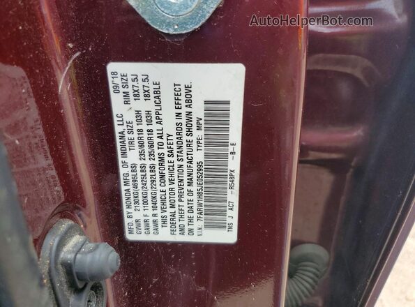 7FARW1H85JE052995 2018 HONDA CR-V Бордовый Вид подкапотного пространства