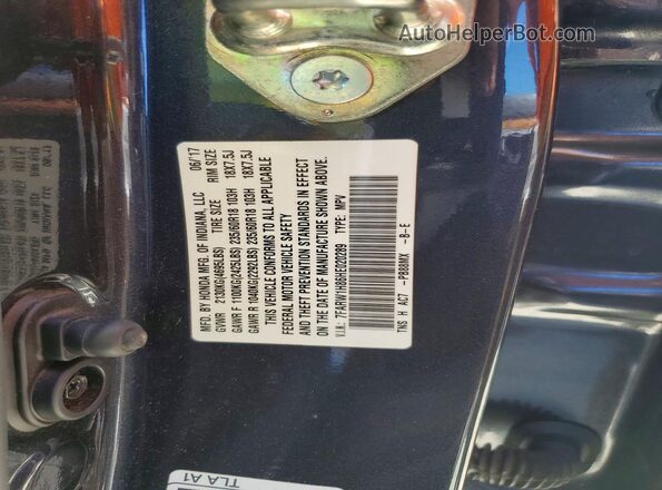 7FARW1H86HE020289 2017 HONDA CR-V Серебряный Вид наклейки с VIN-кодом
