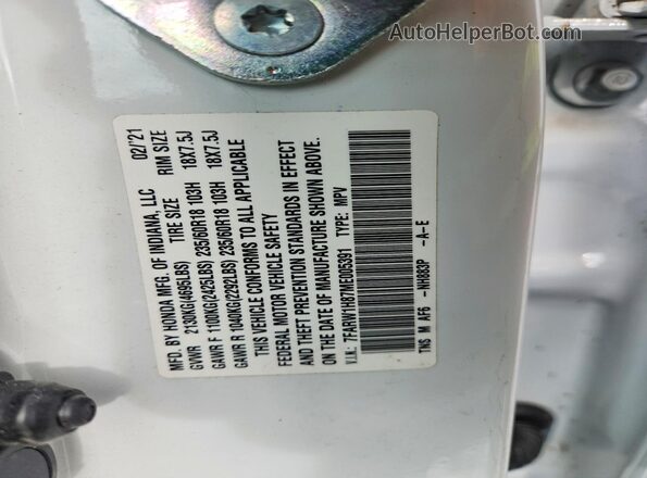 7FARW1H87ME005391 2021 HONDA CR-V White Engine compartment view