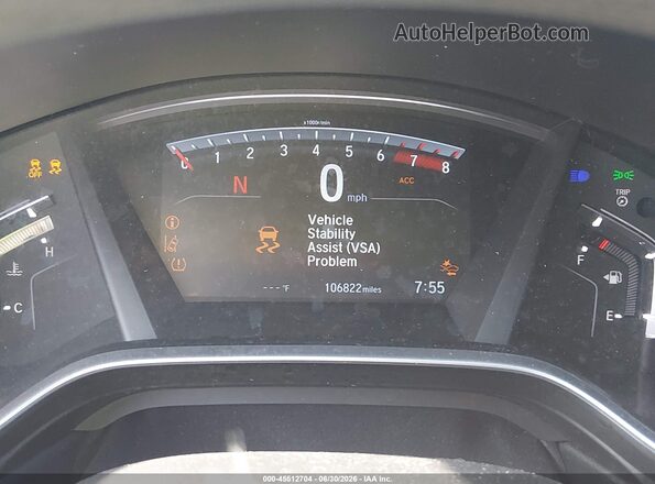 7FARW2H54KE036641 2019 HONDA CR-V Серый Вид задних сидений