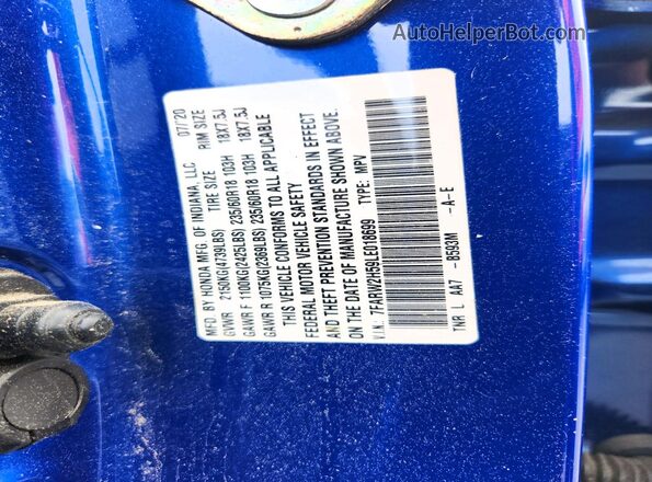 7FARW2H59LE018699 2020 HONDA CR-V Синий 