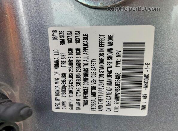 7FARW2H83JE084866 2018 HONDA CR-V Silver 
