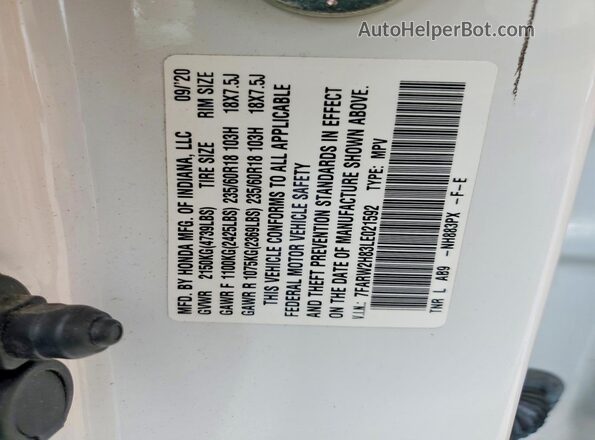 7FARW2H83LE021592 2020 HONDA CR-V White Սալոնի 360 աստիճան տեսք