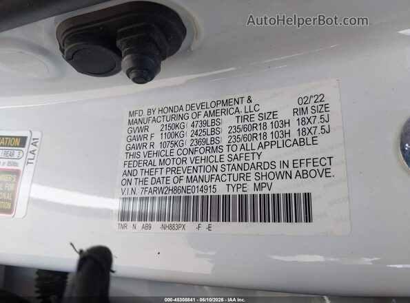 7FARW2H86NE014915 2022 HONDA CR-V White 