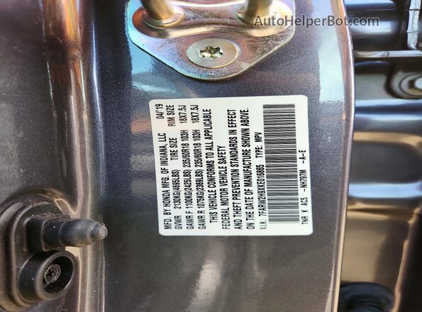 7FARW2H9XKE016865 2019 HONDA CR-V Gray VIN sticker view
