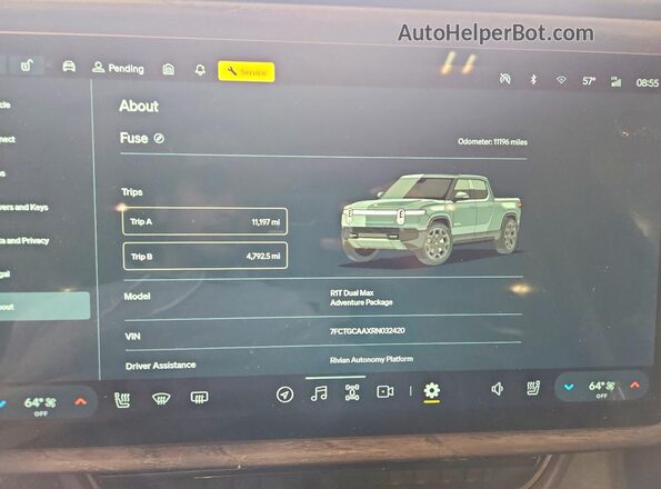 7FCTGCAAXRN032420 2024 RIVIAN R1T Gray Instrument cluster view