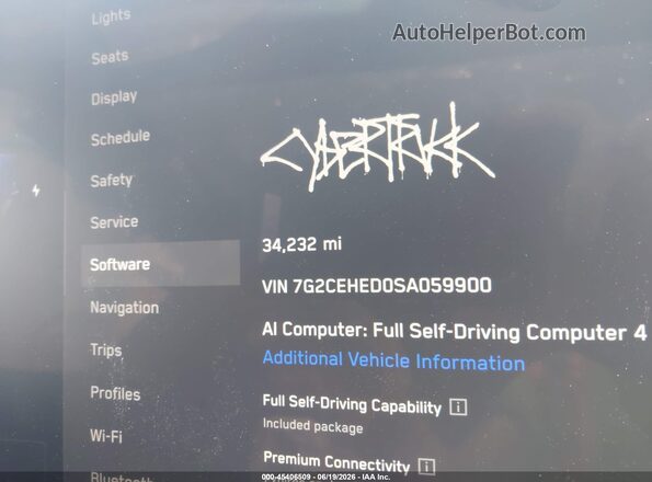 7G2CEHED0SA059900 2025 TESLA CYBERTRUCK Pewter Вид задней части салона