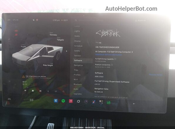 7G2CEHED1RA041609 2024 TESLA CYBERTRUCK Красный 