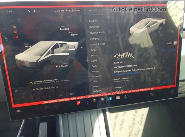 7G2CEHED1TA091028 2026 TESLA CYBERTRUCK Silver Widok zestawu wskaźników