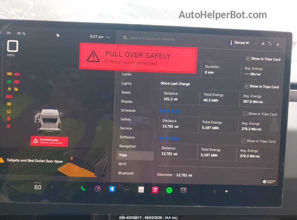 7G2CEHED4SA076067 2025 TESLA CYBERTRUCK Черный 