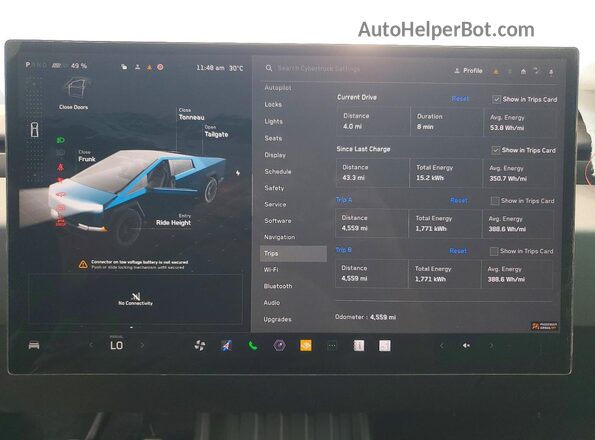 7G2CEHED8RA049481 2024 TESLA CYBERTRUCK Silver Սարքավորումների վահանակի տեսք
