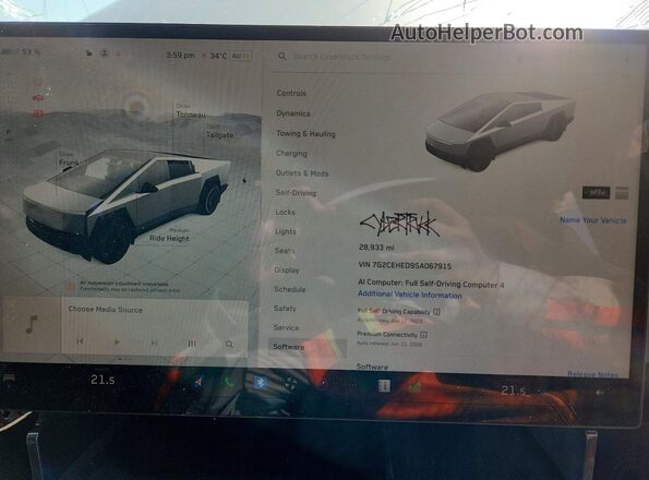 7G2CEHED9SA067915 2025 TESLA CYBERTRUCK Silver VIN sticker view