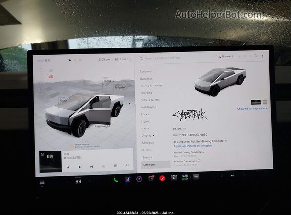 7G2CEHED9SA074850 2025 TESLA CYBERTRUCK Серый 