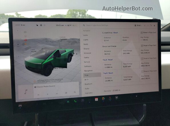 7G2CEHEDXRA020211 2024 TESLA CYBERTRUCK Green Widok zestawu wskaźników