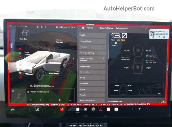 7G2CEHEE0SA060392 2025 TESLA CYBERTRUCK Желто-коричневый Вид задних сидений