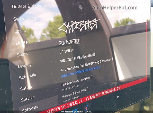 7G2CEHEE2RA016209 2024 TESLA CYBERTRUCK Черный Вид задних сидений