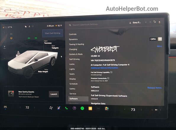 7G2CEHEEXRA043979 2024 TESLA CYBERTRUCK Maroon 
