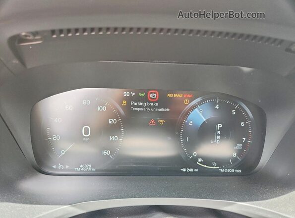 7JR102FK3LG038716 2020 VOLVO S60 Black Instrument cluster view