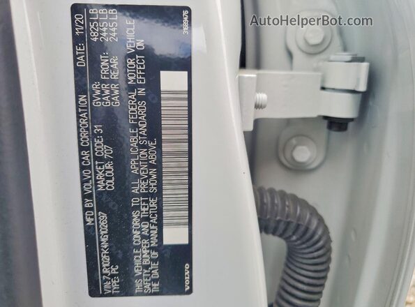 7JR102FK4MG102697 2021 VOLVO S60 White Вид підкапотного простору
