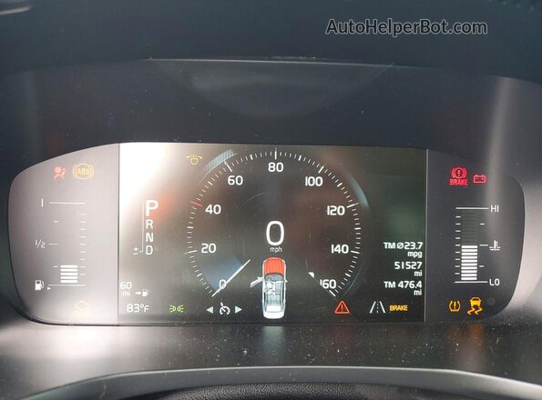 7JRA22TK7KG003545 2019 VOLVO S60 Серебряный Вид щитка приборов