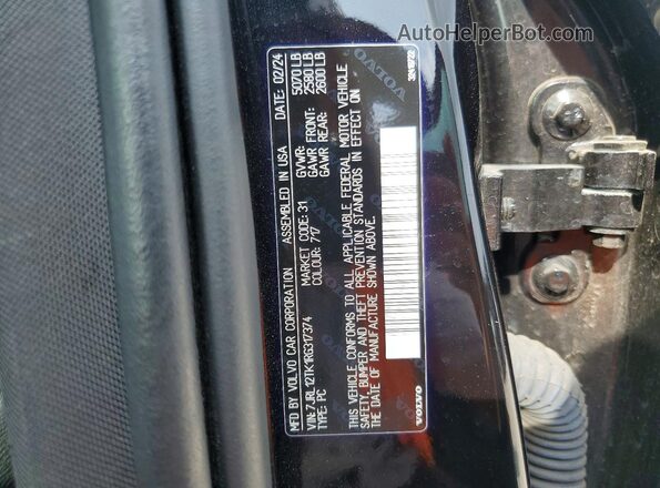 7JRL12TK1RG317374 2024 VOLVO S60 Black Vista del compartimento del motor