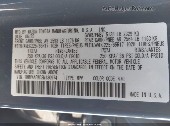 7MMVAABW0SN130974 2025 MAZDA CX-50 HYBRID Blue Engine compartment view