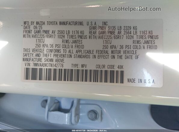 7MMVAABW3TN142778 2026 MAZDA CX-50 HYBRID White Engine compartment view