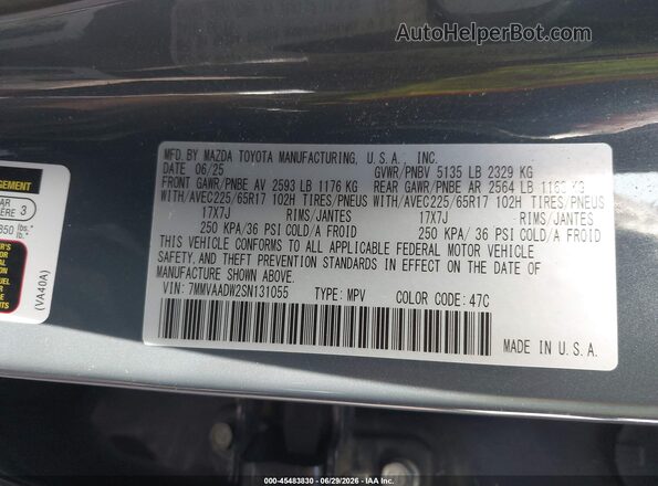 7MMVAADW2SN131055 2025 MAZDA CX-50 HYBRID Gray Engine compartment view