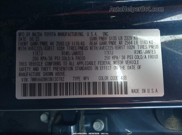 7MMVAADW6SN130782 2025 MAZDA CX-50 HYBRID Dark Blue ძრავის განყოფილების ხედი