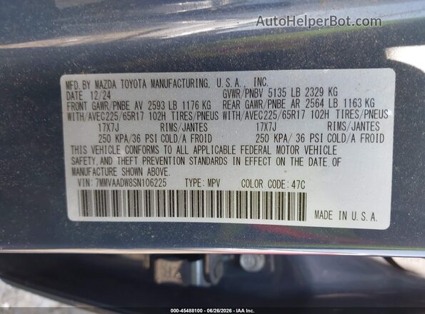 7MMVAADW8SN106225 2025 MAZDA CX-50 HYBRID Blue Շարժիչի բաժամունքի տեսք
