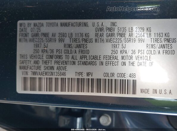 7MMVAAEW0SN135846 2025 MAZDA CX-50 HYBRID Blue Engine compartment view