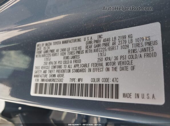 7MMVABAM0RN225082 2024 MAZDA CX-5 Blue Շարժիչի բաժամունքի տեսք