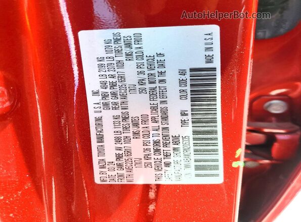 7MMVABAM2RN205335 2024 MAZDA CX-5 Red VIN sticker view