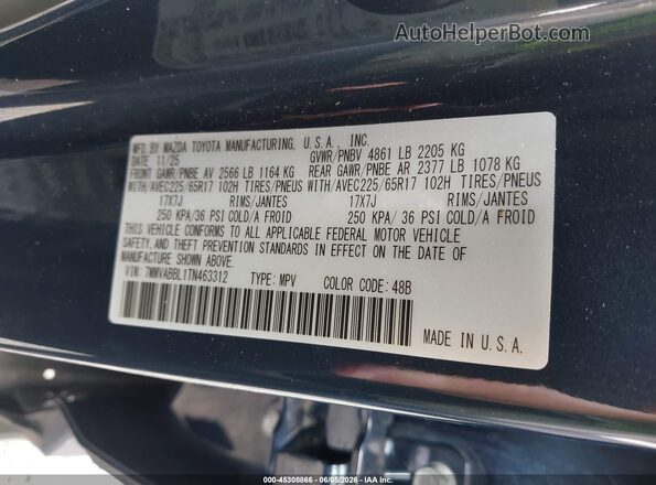 7MMVABBL1TN463312 2026 MAZDA CX-5 Blue Շարժիչի բաժամունքի տեսք