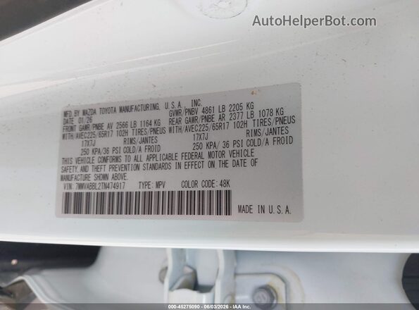 7MMVABBL2TN474917 2026 MAZDA CX-5 Белый Вид подкапотного пространства