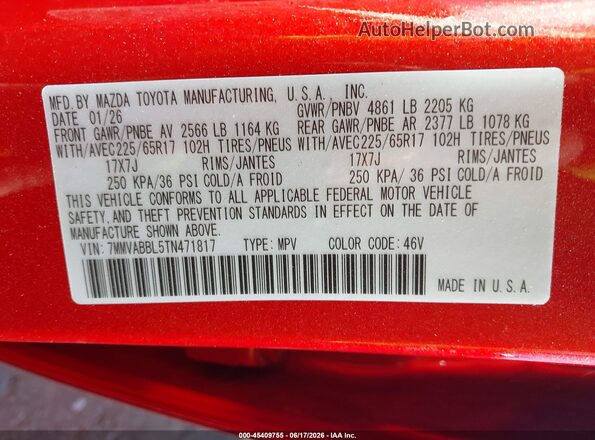 7MMVABBL5TN471817 2026 MAZDA CX-5 Red 