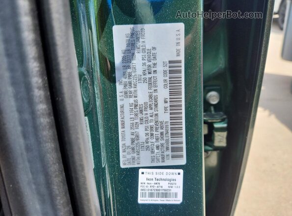 7MMVABBL8TN469978 2026 MAZDA CX-5 Green VIN կոդի պիտակի տեսք