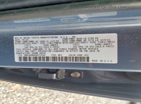 7MMVABBM4RN232096 2024 MAZDA CX-5 Gray Widok naklejki z numerem VIN