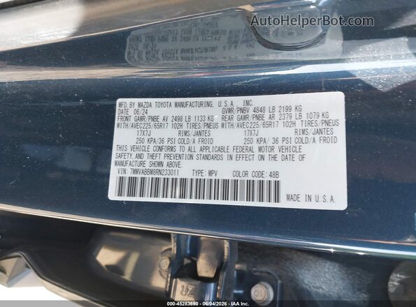 7MMVABBM8RN233011 2024 MAZDA CX-5 Blue Engine compartment view